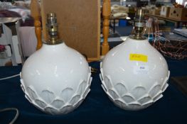 Pair of Laura Ashley White Pineapple Table Lamp Ba