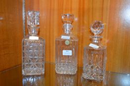 Three Cut Crystal Decanters