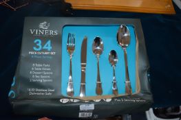 *Viners 34pc Stainless Steel Cutlery Set
