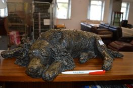 Heavy Large Figure of a Reclining Spaniel