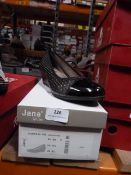 *Jana Ladies Shoes (black & Silver) Size: 6.5