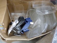 *Box of Assorted Slat Wall Perspex Shoe Displays