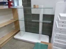 *Plate Glass & White Gondola Three Tier Display St