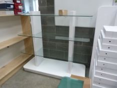 *Plate Glass & White Gondola Three Tier Display St
