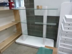 *Plate Glass & White Gondola Three Tier Display St
