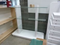 *Plate Glass & White Gondola Three Tier Display St