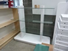 *Plate Glass & White Gondola Three Tier Display St