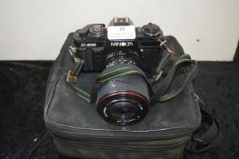 Minolta X-500 35mm Camera with Case and Lenses