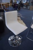 *White Leather Gas-Lift Barstool