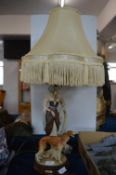Decorative Table Lamp - Lady with Hound