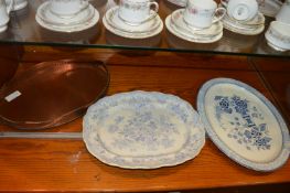 Two Turkey Plates and a Copper Tray