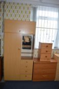 Single Wardrobe, Three Drawer Chest and a Three Dr
