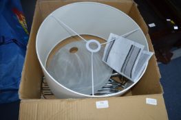 Chrome Tripod Floor Lamp with White Shade and Fros