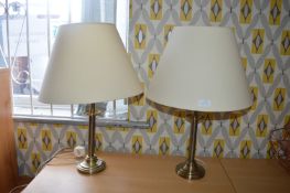 Pair of Brass Table Lamps