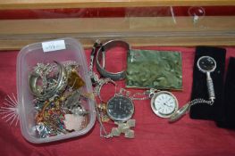 Costume Jewellery, Pocket Watches, Cigarette Case,