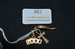 Three 9k Gold Pendants ~3.6g total