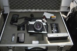 Minolta X-370 35mm Camera with Aluminium Flight Ca