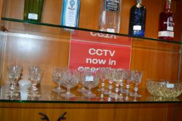 Cut Crystal Wine, Sherry, and Brandy Glasses plus