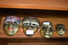 Four Ethnic Brass Masks