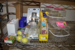 * Budgerigar Feeders, Bird Baths, Bells, Food, etc.