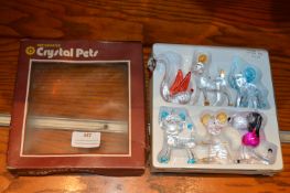 Set of Decorative Vintage Plastic Crystal Pets