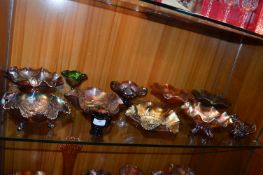 Ten Carnival Glass Dishes