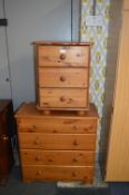 Four Drawer Chest and a Three Drawer Bedside Cabin