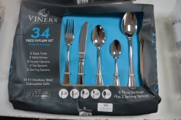 *Viners 34pc Stainless Steel Cutlery Set