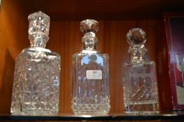 Three Cut Crystal Decanters