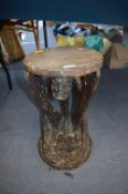 Carved Wooden Ethnic Plant Stand