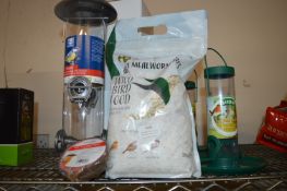 * Bird Feeders and 2kg of Wild Bird Food etc.