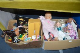 Two Boxes of Dolls and Children's Toys