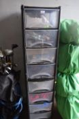 Eight Drawer Plastic Storage Unit and Contents