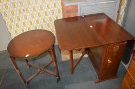 1930's Drop Leaf Dining Table and a Folding Circul