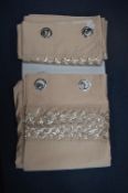 Salmon Pink Eyelet Curtains with Sequins 66x72