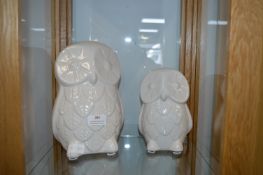 Two Pottery Owls