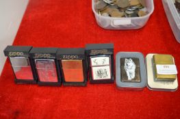 Six Zippo Lighters