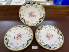 Three Royal Crown Derby Porcelain Plates