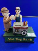 Reproduction Cast Iron Mechanical Money Box - Hotdog Bank by C.Hawthorne direct LLC