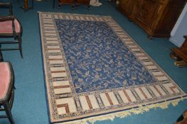 Large Modern Blue Floral Rug