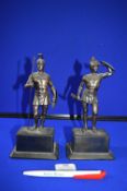 Two Spelter Roman Gladiators