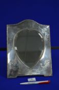 Silver Heart Framed Mirror with oak Stand - London 1913