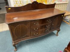 1930's Bow Front Mahogany Sideboard