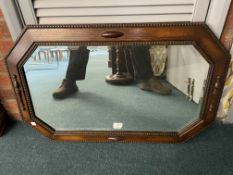 1930's Oak Beveled Edge Mirror