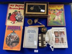 Metal Moneybox and Collectibles, Needlework Books, etc.