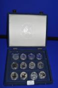 Twelve 1oz Fine Silver Britannia £2 Coins with Presentation Case
