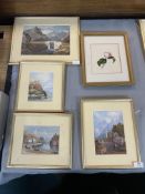 Five Unglazed Framed Grand Tour Georgian Watercolours circa 1830