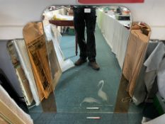 1930's Duotone Overmantel Mirror