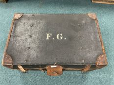Leather Travel Case Initialed F.G.