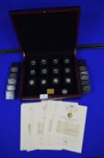 Thirteen 2009 9k Gold Half Crowns by Fabula Aurum with Presentation Case and Certification